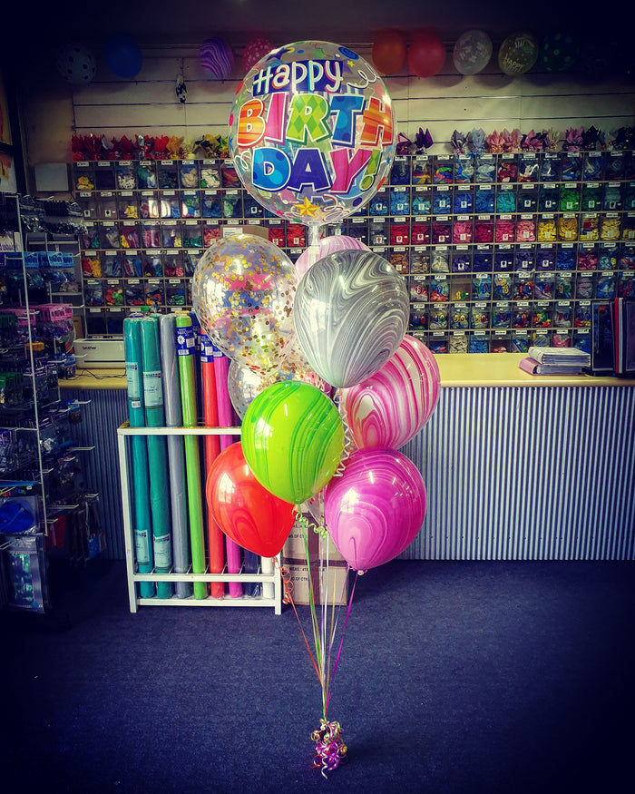 Marble, Bubble and Confetti Mix Balloon Bouquet