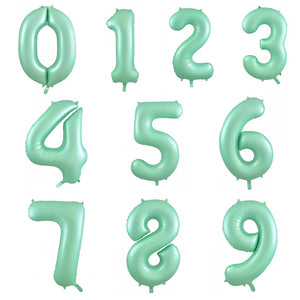 Matt Pastel Green Helium Inflated Number Foil Balloon each