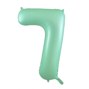 Matt Pastel Green Number 7 Supershape 86cm Foil Balloon UNINFLATED