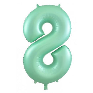 Matt Pastel Green Number 8 Supershape 86cm Foil Balloon UNINFLATED