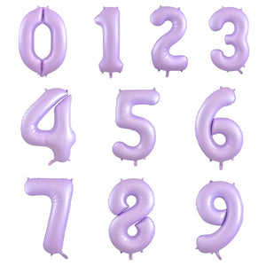 Matt Pastel Lilac Helium Inflated Number Foil Balloon each
