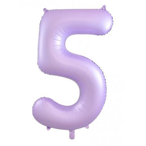 Matt Pastel Lilac Number 5 Supershape 86cm Foil Balloon UNINFLATED