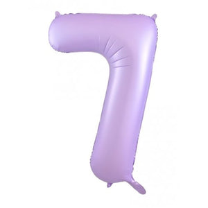 Matt Pastel Lilac Number 7 Supershape 86cm Foil Balloon UNINFLATED