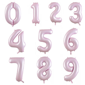 Matt Pastel Pink Helium Inflated Number Foil Balloon each