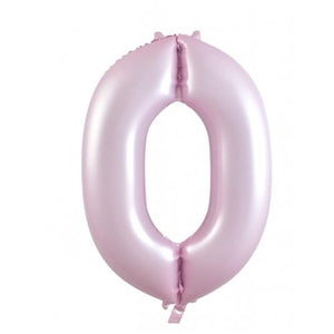 Matt Pastel Pink Number 0 Supershape 86cm Foil Balloon UNINFLATED