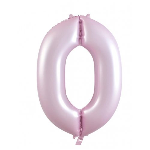 Matt Pastel Pink Number 0 Supershape 86cm Foil Balloon UNINFLATED