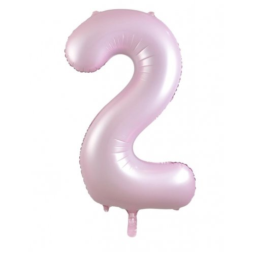 Matt Pastel Pink Number 2 Supershape 86cm Foil Balloon UNINFLATED