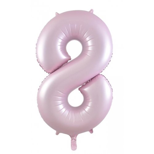 Matt Pastel Pink Number 8 Supershape 86cm Foil Balloon UNINFLATED