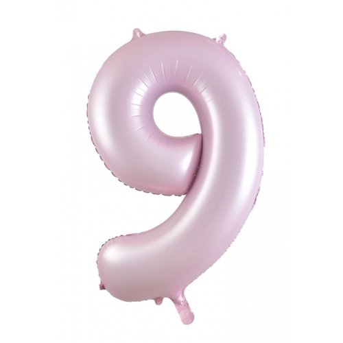 Matt Pastel Pink Number 9 Supershape 86cm Foil Balloon UNINFLATED
