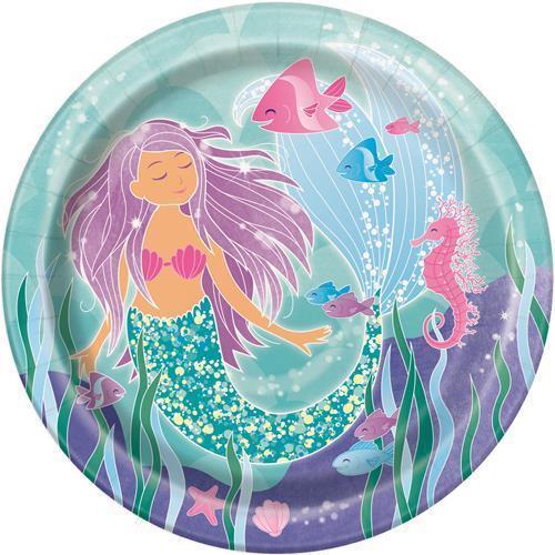 Mermaid Paper Dinner Plates - Pack of 8