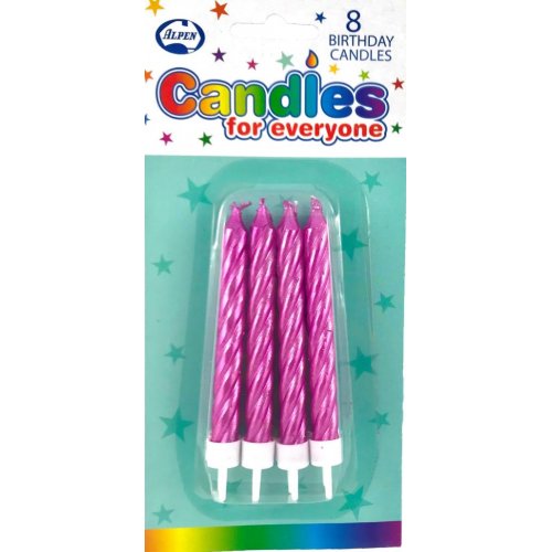 Metallic Pink Jumbo Candles with holders