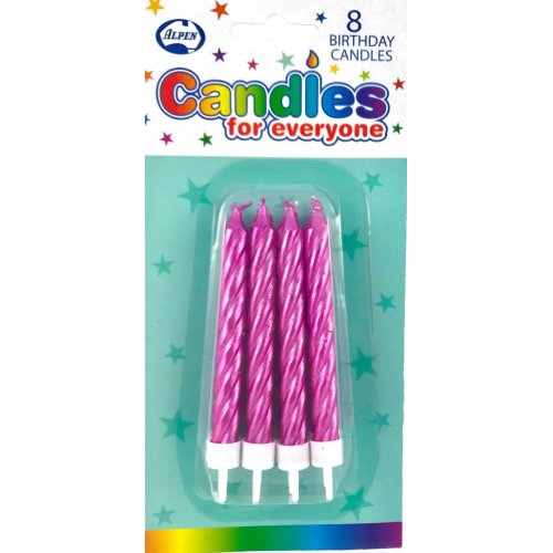 Metallic Pink Jumbo Candles with holders