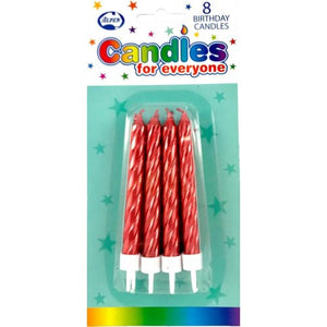Metallic Red Jumbo Candles with holders