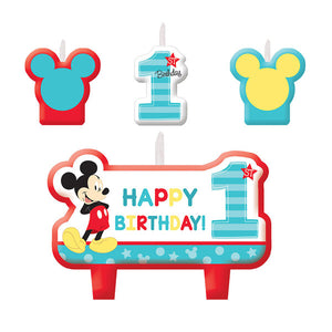 Mickey Mouse 1st Birthday Candles Set of 4
