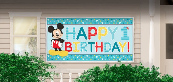 Mickey Mouse 1st Birthday Horizontal Giant Sign Banner