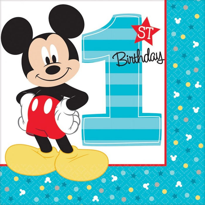 Mickey Mouse 1st Birthday Lunch Napkins