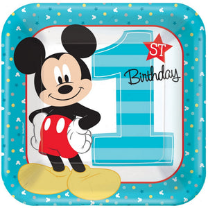 Mickey Mouse 1st Birthday Paper Dinner Plates