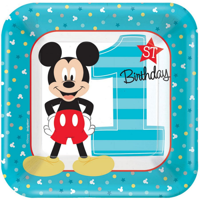 Mickey Mouse 1st Birthday Paper Lunch Plates