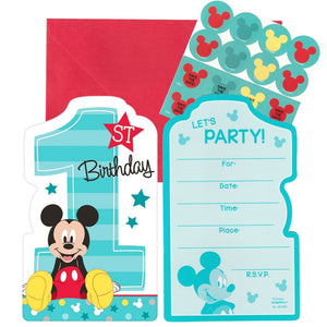 Mickey Mouse 1st Birthday Party Invitations