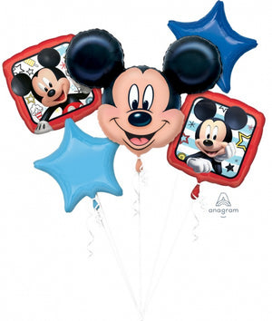 Mickey Mouse Foil Balloon Bouquet UNINFLATED - Pack of 5