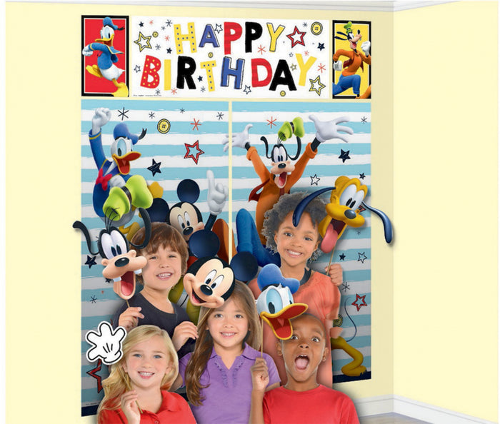 Mickey Mouse Happy Birthday Scene Setter with Photo Props