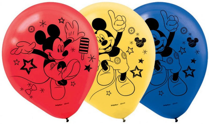 Mickey Mouse Latex Balloon UNINFLATED - Pack of 6