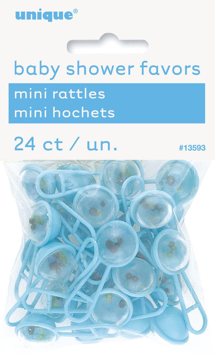 Mini Baby Rattles Blue Party Favors