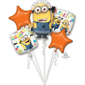 Minions Foil Balloon Bouquet UNINFLATED - Pack of 5