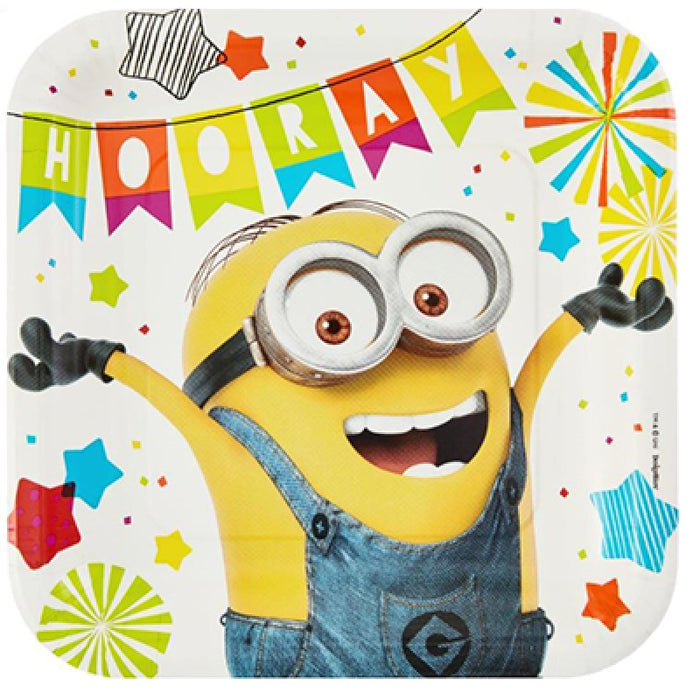 Minions Paper Dinner Plates - Pack of 8