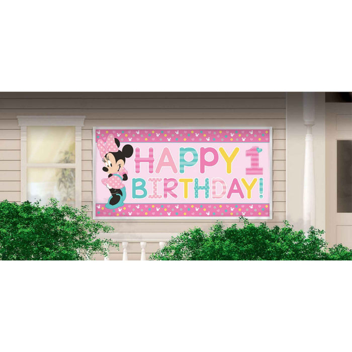 Minnie Mouse 1st Birthday Horizontal Giant Sign Banner