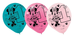 Minnie Mouse 1st Birthday Latex Balloon UNINFLATED - Pack of 15