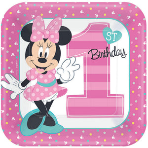 Minnie Mouse 1st Birthday Paper Dinner Plates