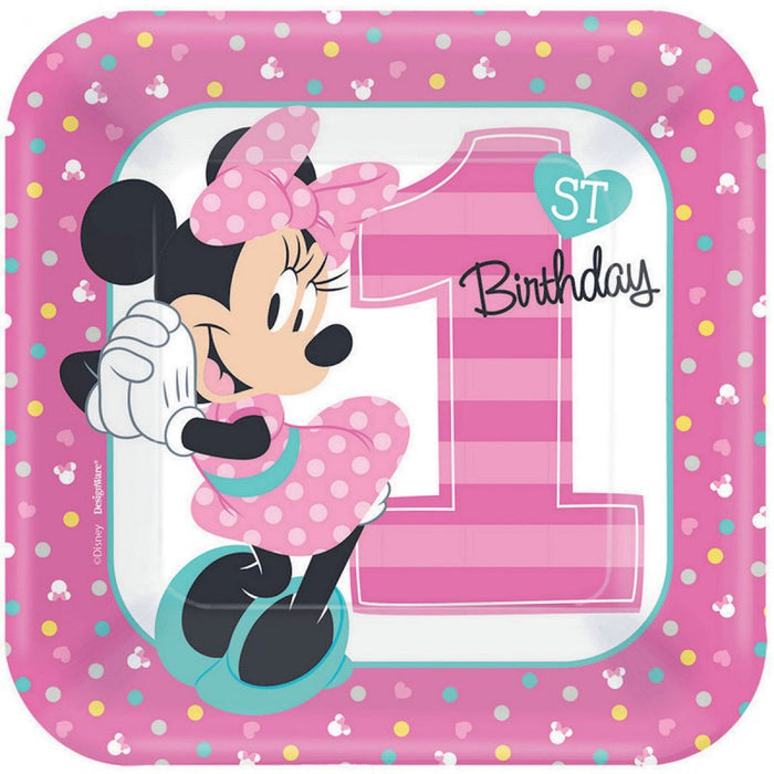 Minnie Mouse 1st Birthday Paper Lunch Plates