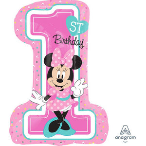 Minnie Mouse 1st Birthday SuperShape Foil Balloon UNINFLATED