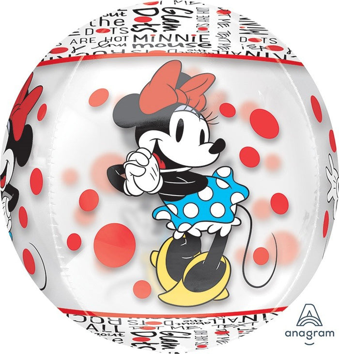 Minnie Mouse Clear Foil Orbz Balloon UNINFLATED