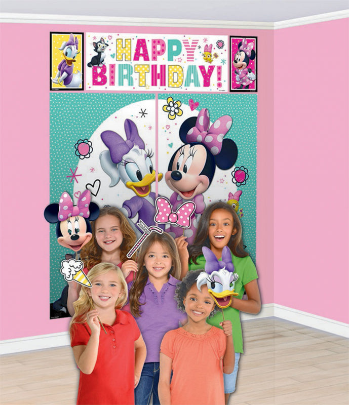 Minnie Mouse Happy Birthday Scene Setter with Photo Props