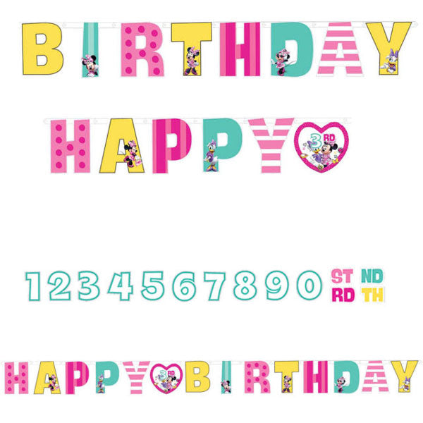 Minnie Mouse Jumbo Letter Happy Birthday Banner