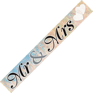 Mr & Mrs Prismatic Foil Banner