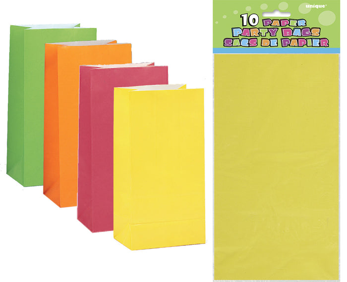Neon Assorted Paper Birthday Loot Bags