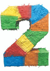 Number 2 Pinata Multicoloured