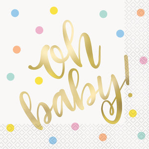 Oh Baby 16 Foil Stamped Luncheon Napkins