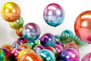 Rainbow Ombre Foil Orbz Balloon UNINFLATED