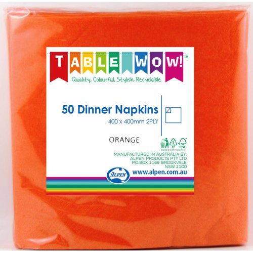 Orange Dinner Napkins - Pack of 50
