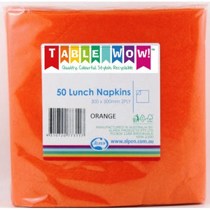 Orange Lunch Napkins - Pack of 50