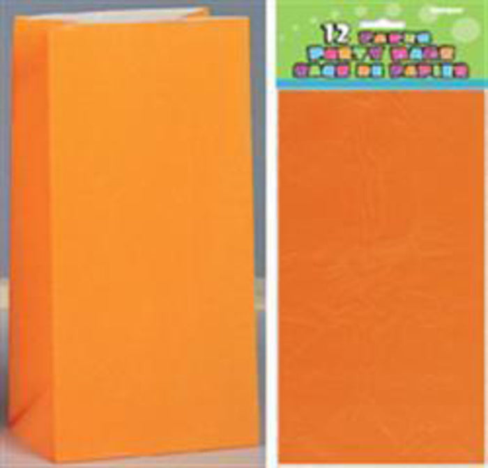 Orange Paper Birthday Loot Bags