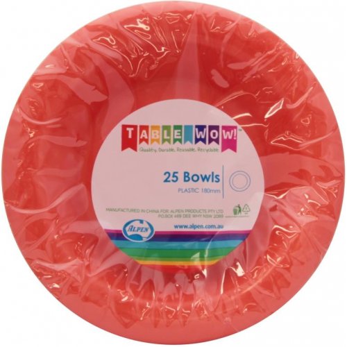 Orange Plastic Bowls - Pack of 25