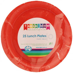 Orange Plastic Lunch Plates - Pack of 25
