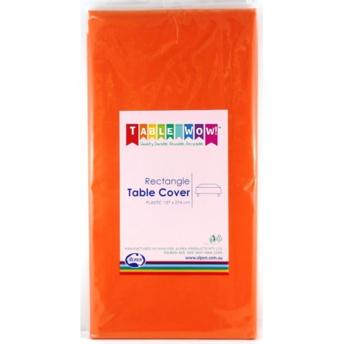 Orange Plastic Rectangle Tablecover