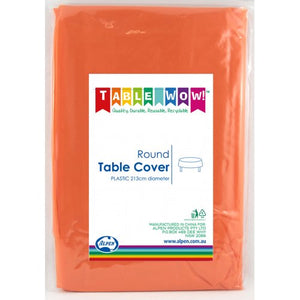 Orange Plastic Round Tablecover