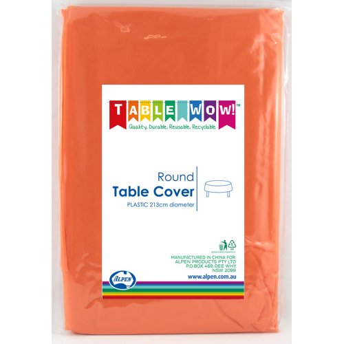 Orange Plastic Round Tablecover